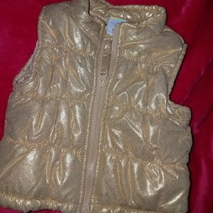 baby girl gold sparkly puffer vest 6-9 Months